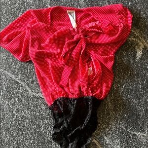 Red and Black Polka Dot Bodysuit